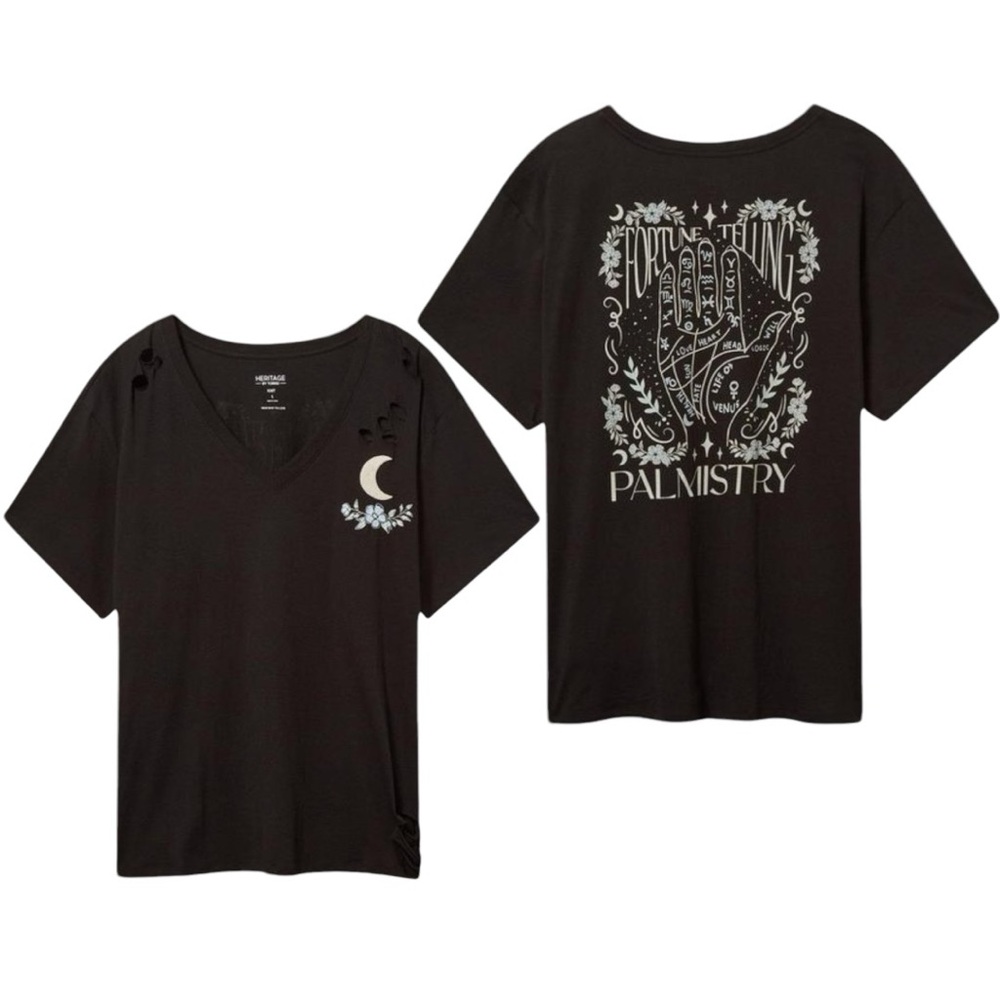Palmistry Relax Fit Heritage Jersey Distressed Tee Size 2